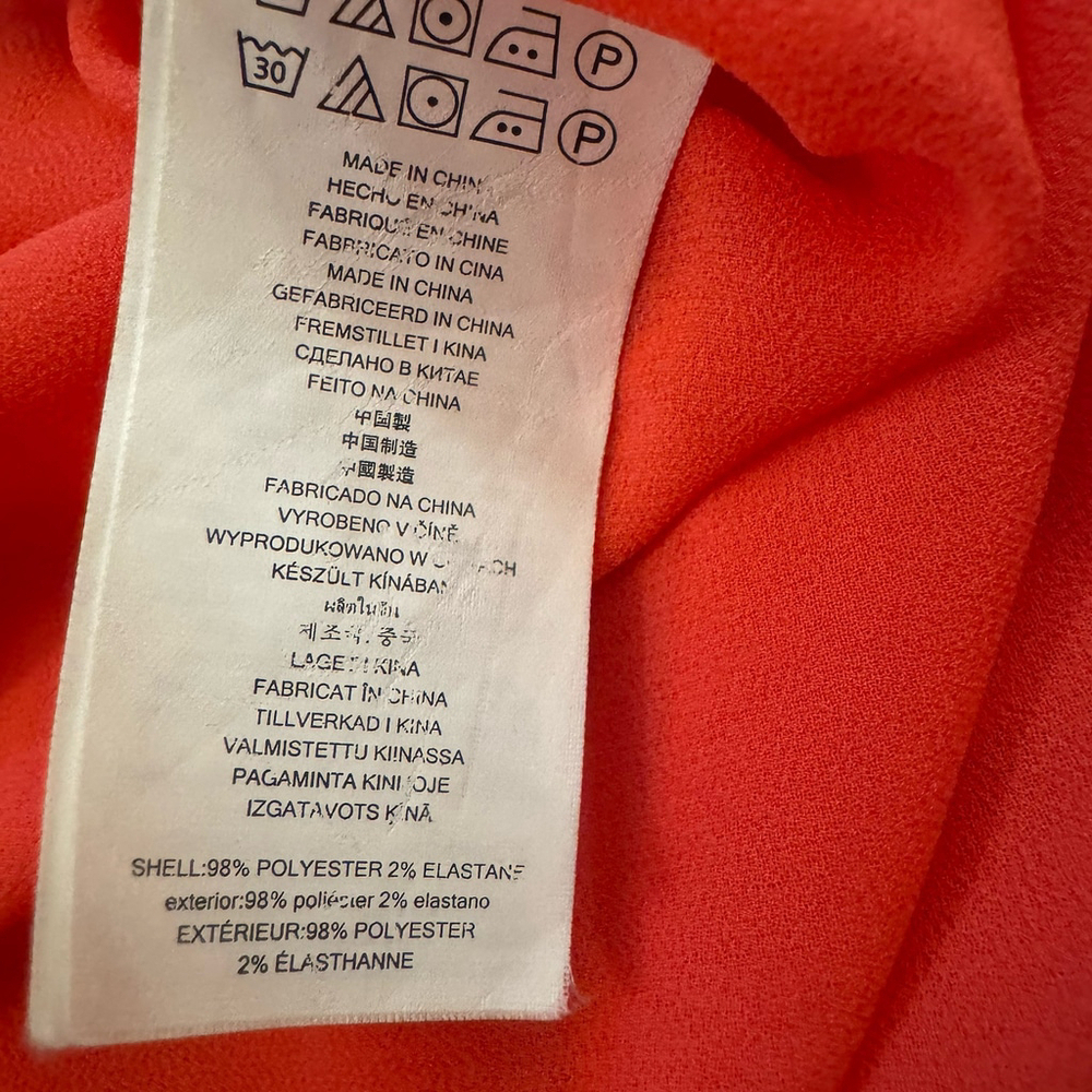 Michael Kors Women's Size:S Mini Dress Short Sleeve Gold Chain Detail Orange Red - Picture 11 of 12